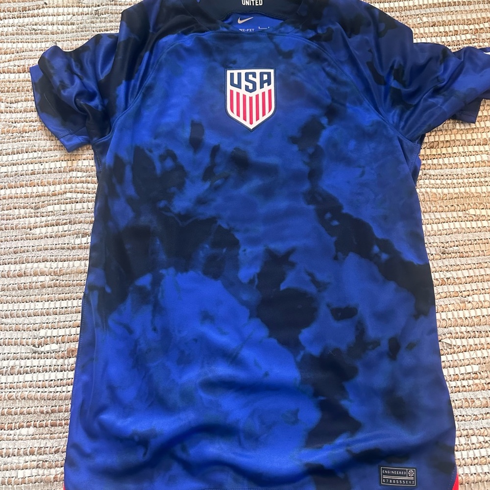 Nike Blue and Black Dri-FIT USA soccer Jersey